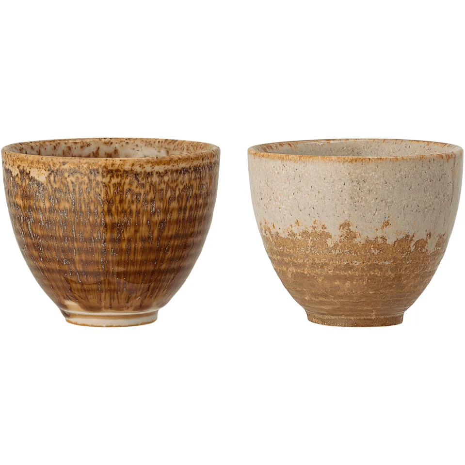 Bloomingville Willow Kopp Brun Stengods 2 st ⌀9,5 cm