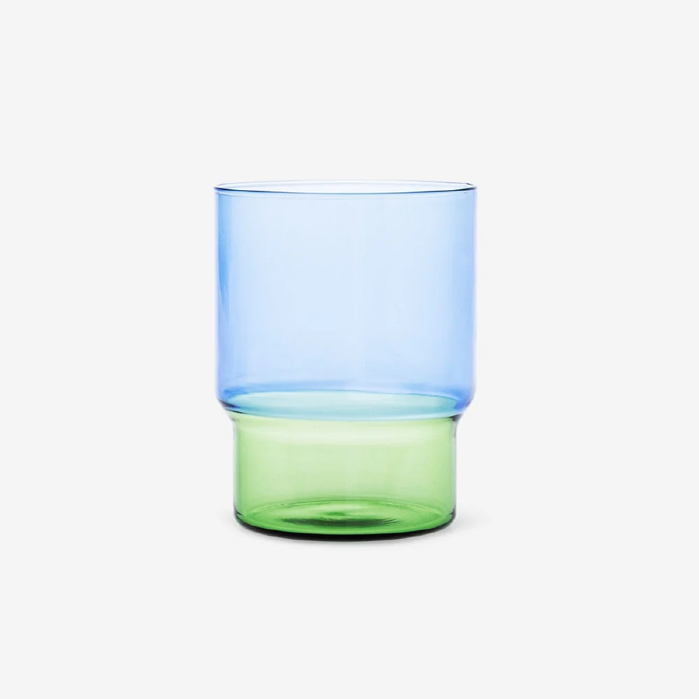 Blått och grönt dricksglas - 400 ml
