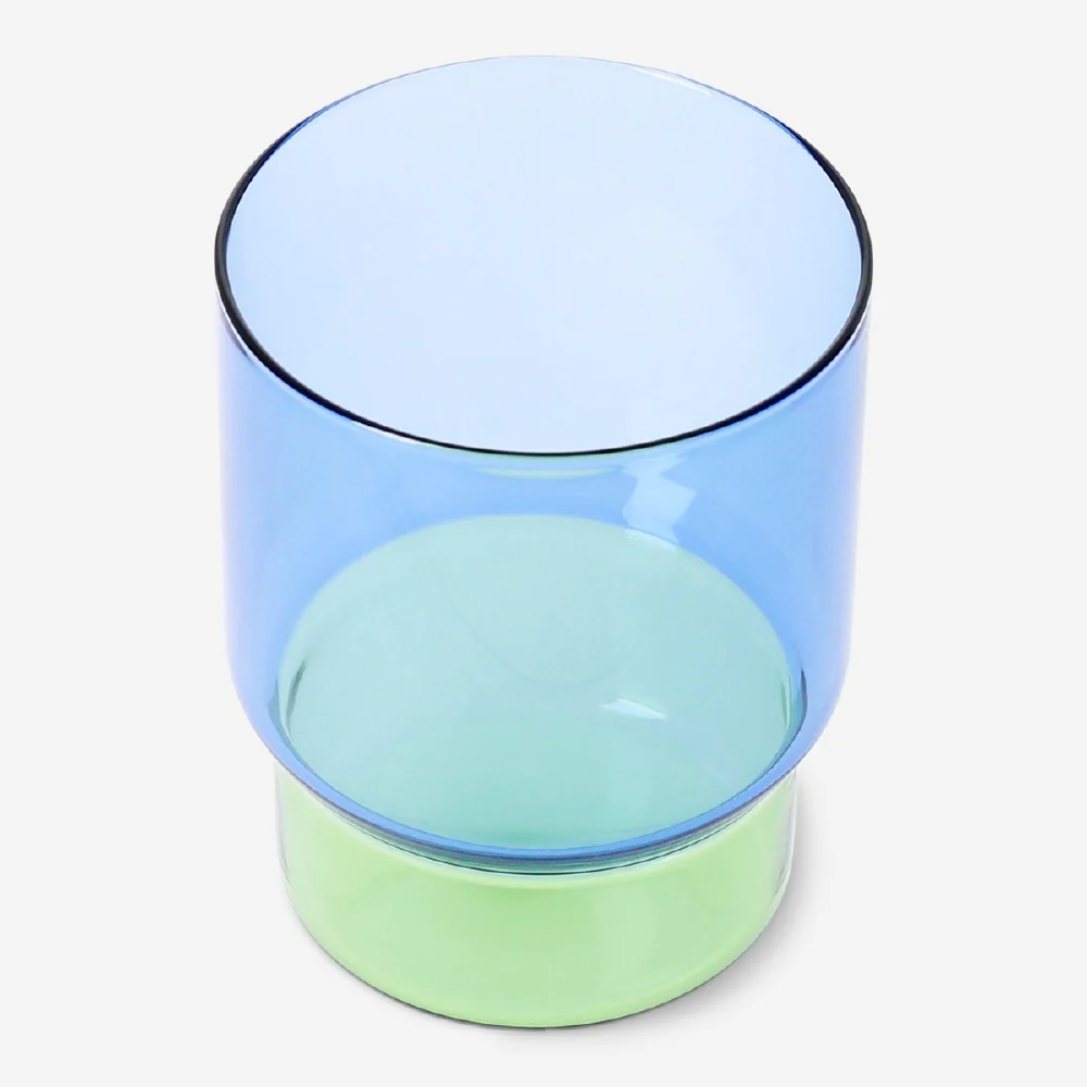 Blått och grönt dricksglas - 400 ml