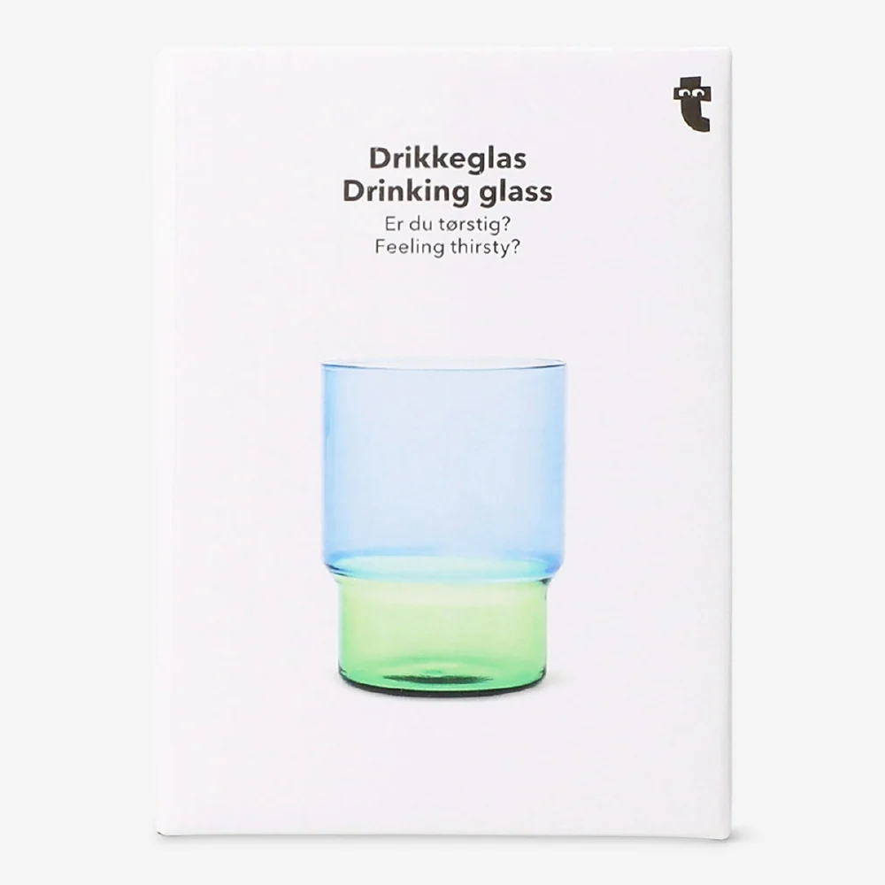 Blått och grönt dricksglas - 400 ml