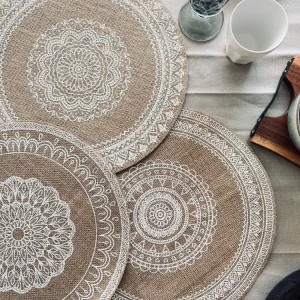 Bordsunderlägg i Jute - White boheme Mix