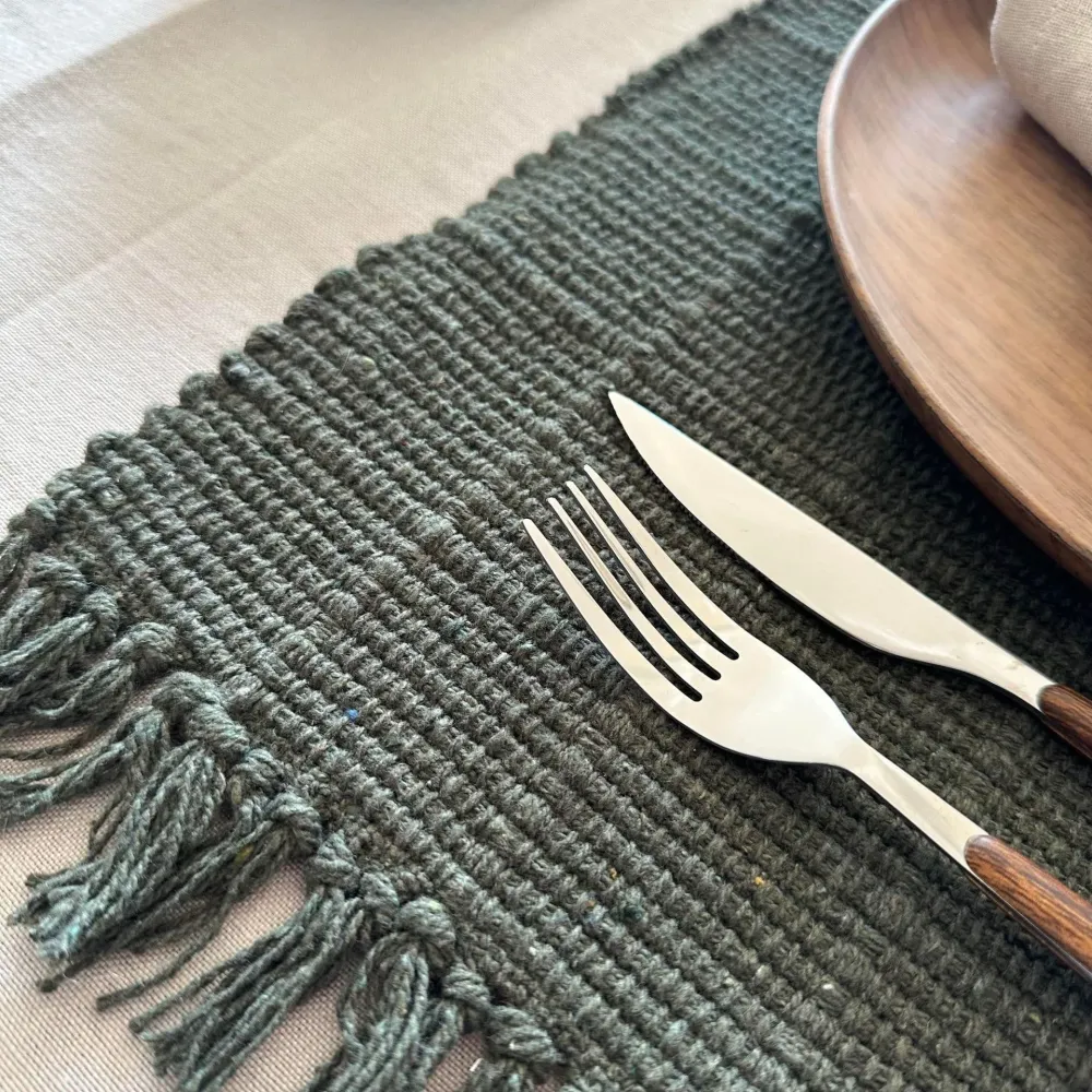 Bordsunderlägg Oliv - Recycling Cotton