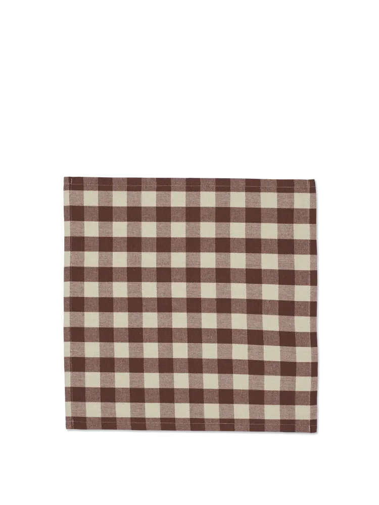 Bothy Check Napkins - Set 4 - Cinnamon/Grey Green