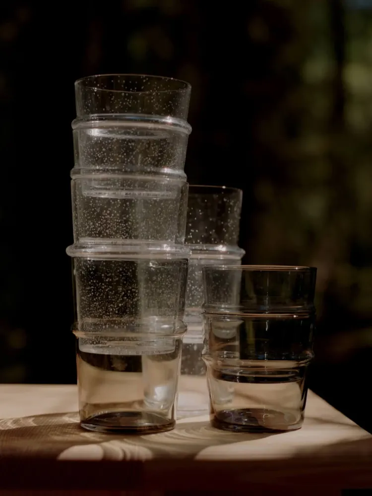 Boya Tall Glasses - Set 2 - Clear Bubbles