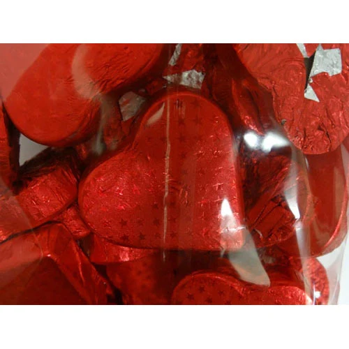 Chocolate Gems Romeo Hearts präglade röd folie 1 kg (APX 39 st)