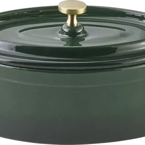 Cocotte oval green 15x10cm