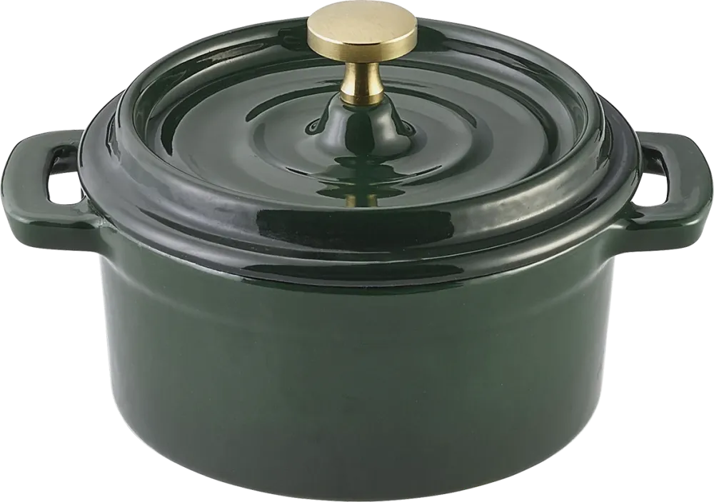 Cocotte round green 10cm