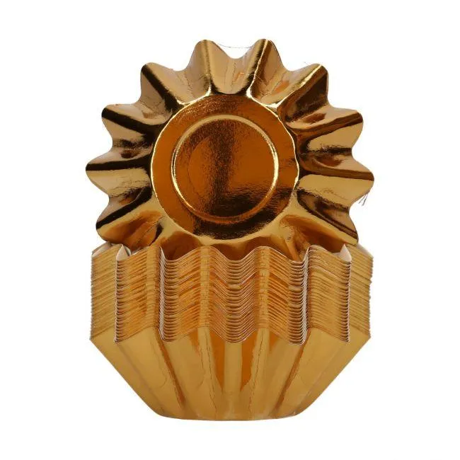 48 Cupcakeformar Bloom - Metallisk Guld