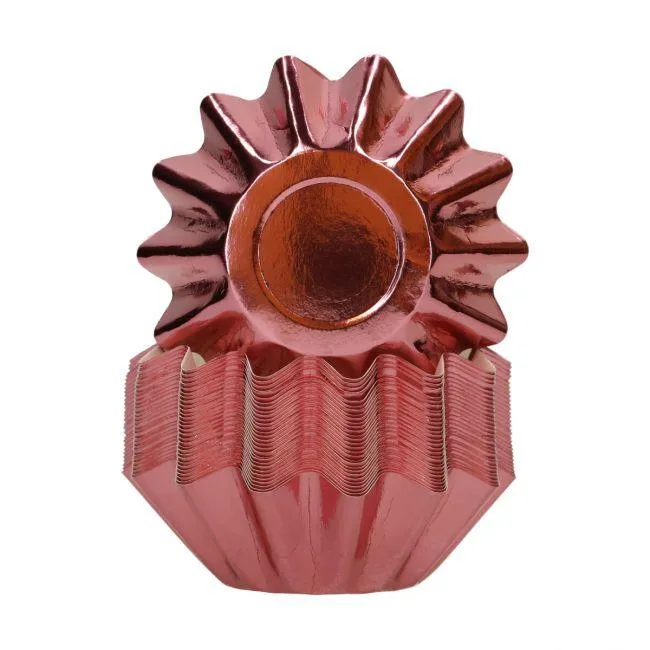 48 Cupcakeformar Bloom - Metallisk Roséguld