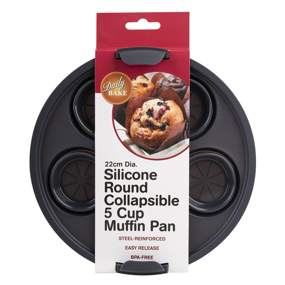 Silikon Rund luft Fryer 5-Cup Muffin Pan 22cm (kol) Daily Bake