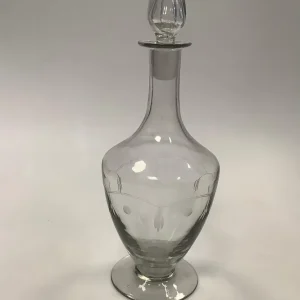 Dansk / Holmegaard Glas Karaffel med slibning
