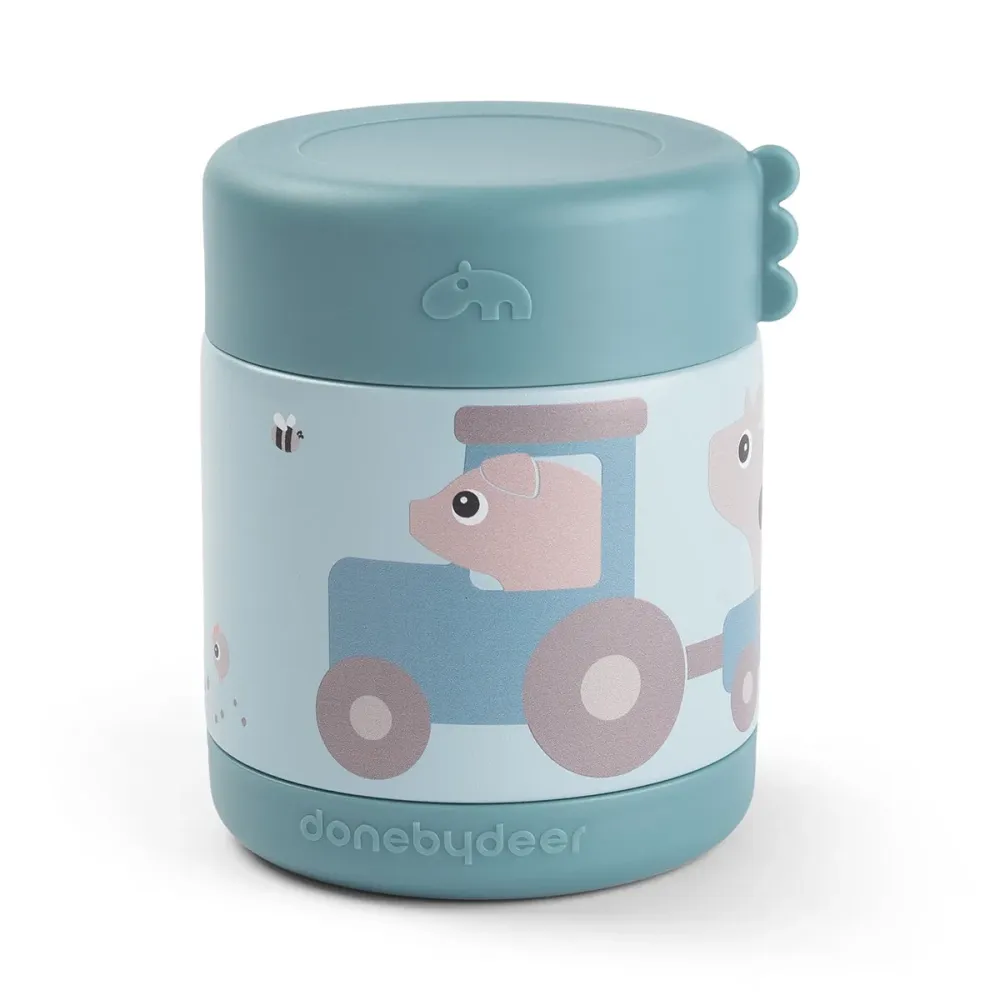 Done Deer Baby Lunchtermos 300ml Tiny Farm Blå