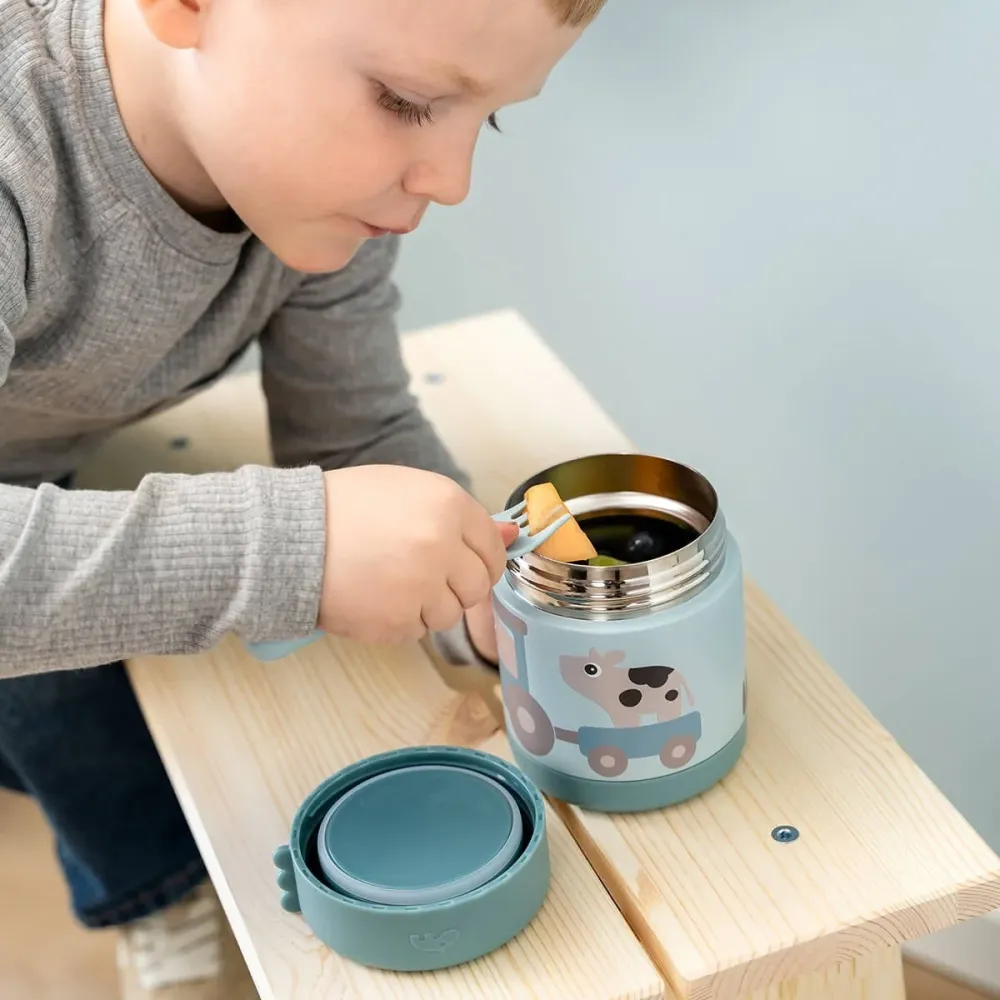 Done Deer Baby Lunchtermos 300ml Tiny Farm Blå
