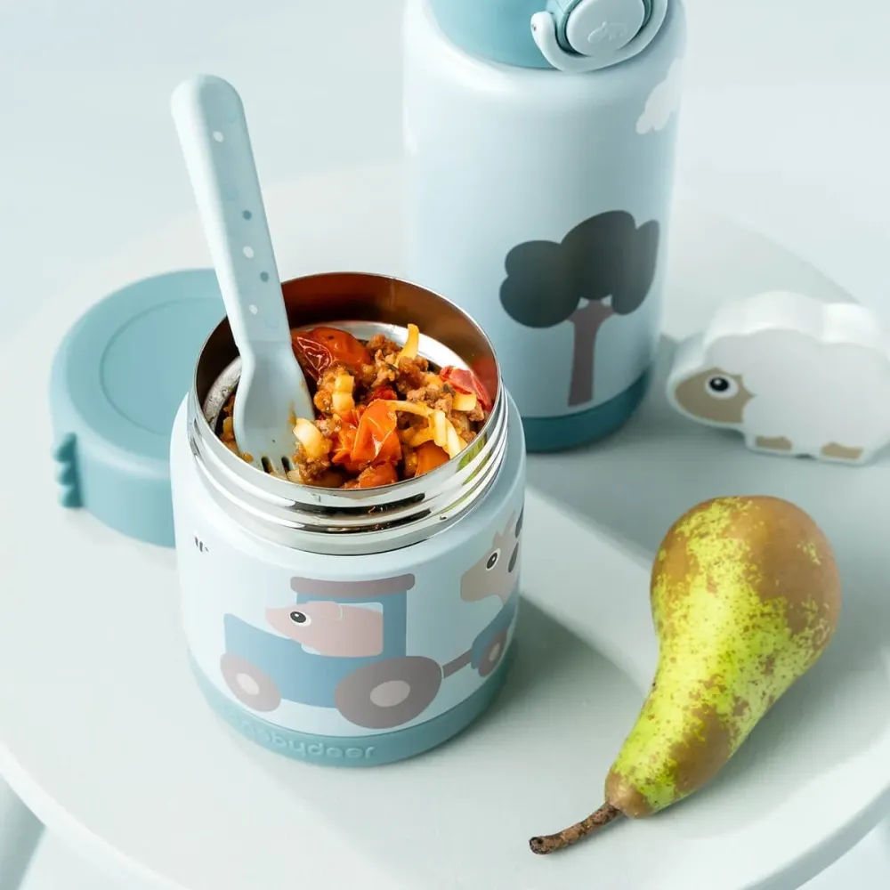 Done Deer Baby Lunchtermos 300ml Tiny Farm Blå