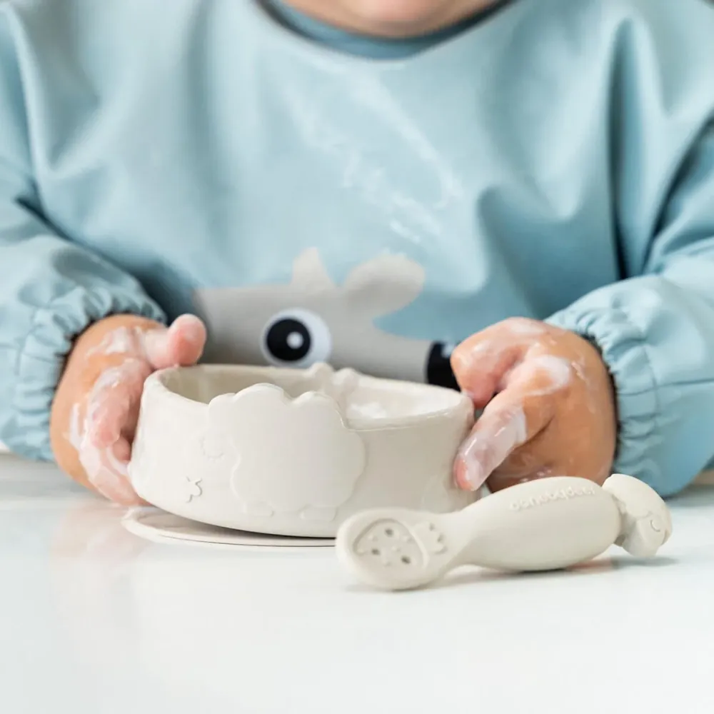 DonebyDeer Sheepy Sand Silikon Stick&Stay Skål & Babyske