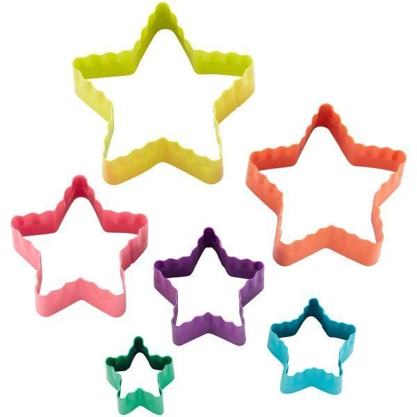 Dubbelhäftande stjärnformade kakmått Set/6