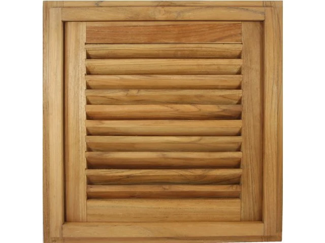 Eude, Skjutdörr med fyrkantig ram, 38,1x38,1x3,5 cm, Teak
