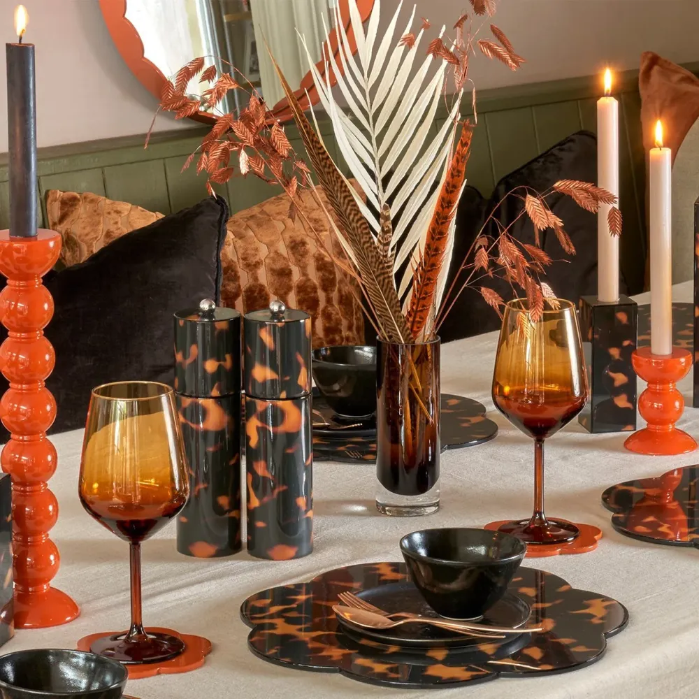 Faux Tortoiseshell Rund Kolumn Salt- eller Pepparkvarn