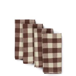 Bothy Check Napkins - Set 4 - Cinnamon/Grey Green Ferm Living - SE