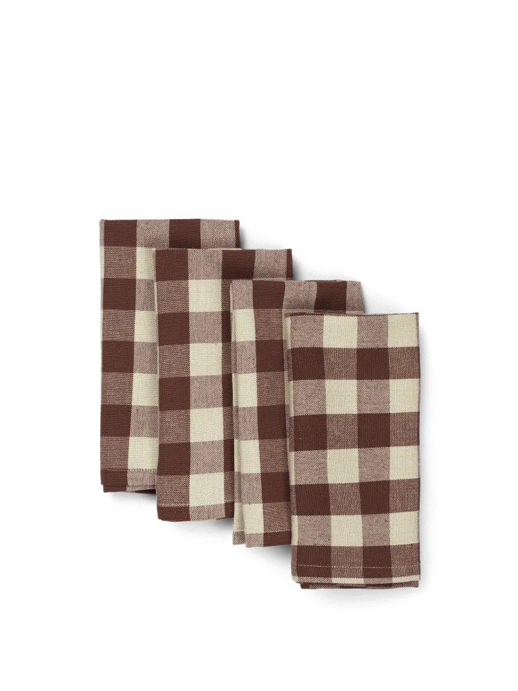 Bothy Check Napkins - Set 4 - Cinnamon/Grey Green Ferm Living - SE