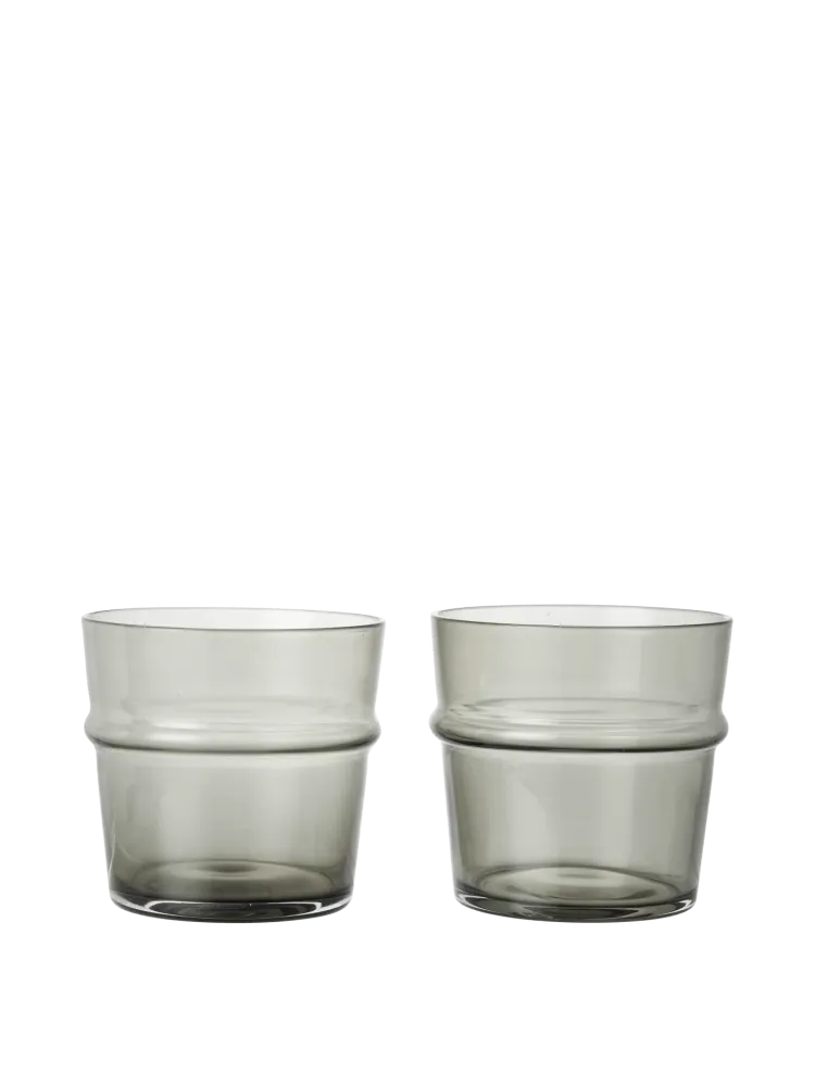 Boya Low Glasses - Set 2 - Smoked Grey Ferm Living - SE