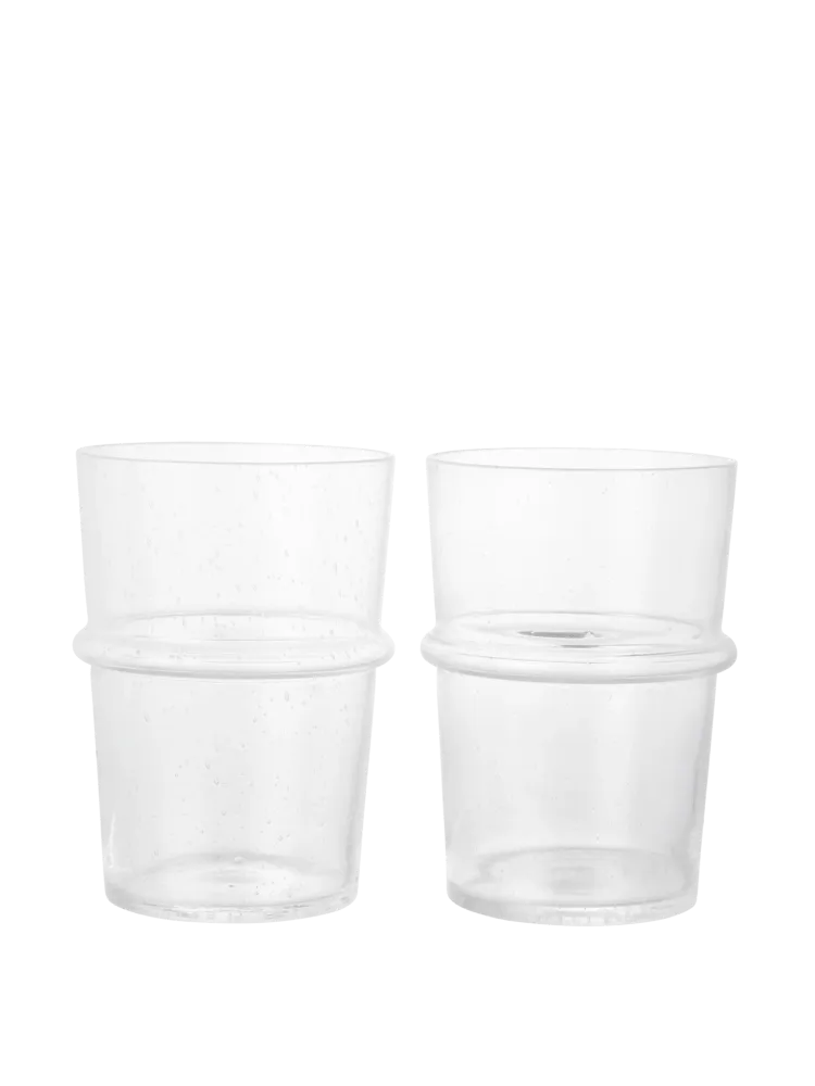 Boya Tall Glasses - Set 2 - Clear Bubbles Ferm Living - SE