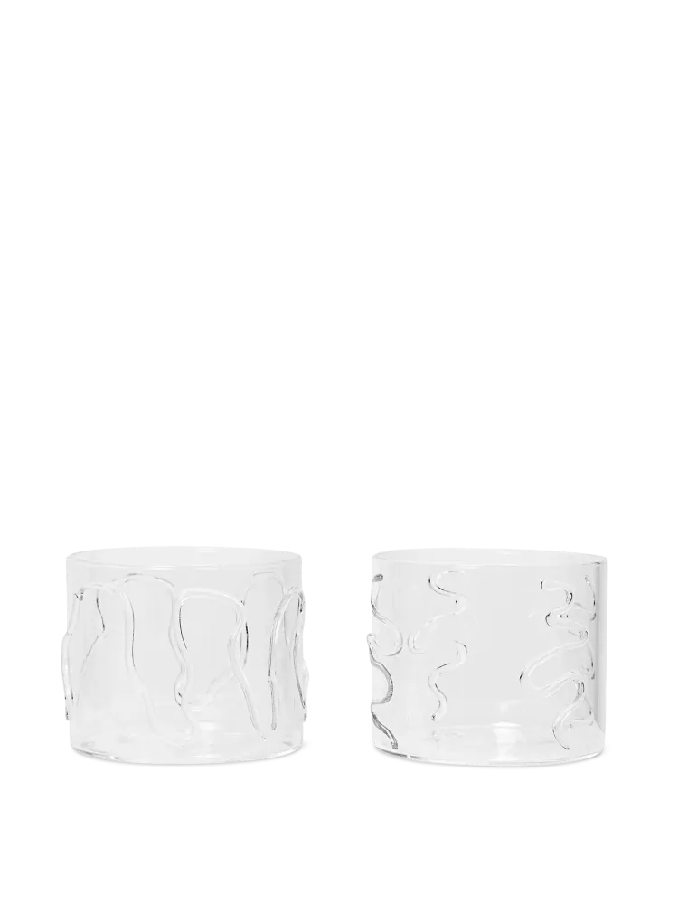 Doodle Glasses - Set 2 - Low - Clear Ferm Living - SE
