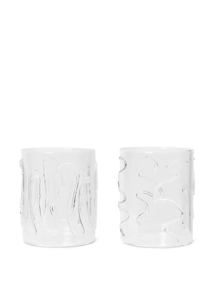Doodle Glasses - Set 2 - Tall - Clear Ferm Living - SE
