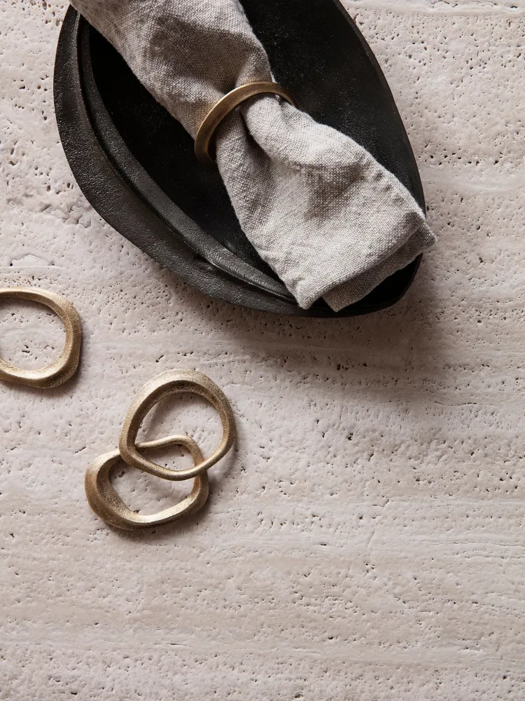 Flow Napkin Rings - Set 4 - Brass Ferm Living - SE