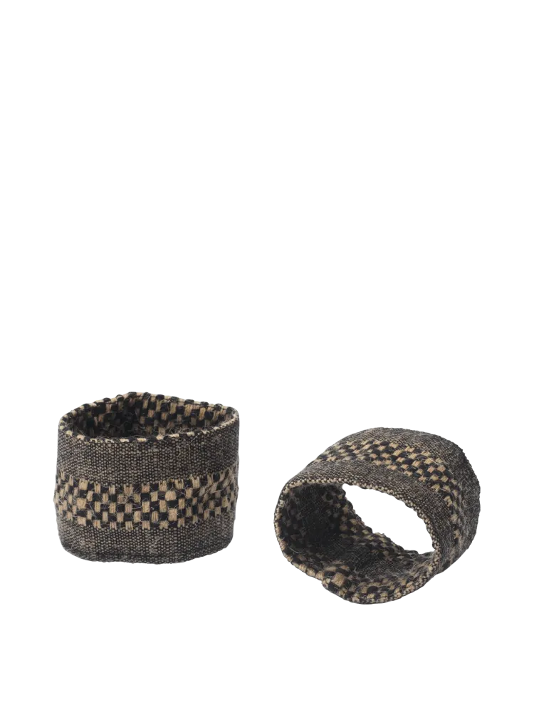 Gather Napkin Rings - Set 2 - Black/Natural Ferm Living - SE