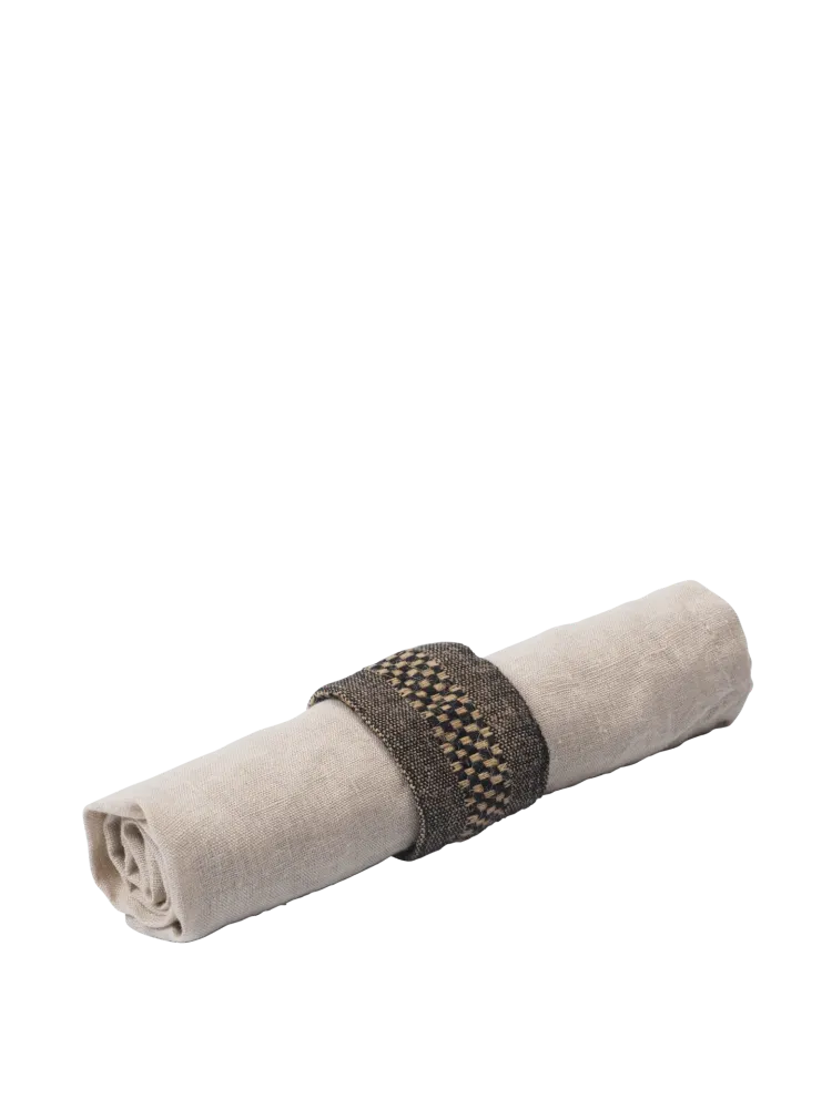 Gather Napkin Rings - Set 2 - Black/Natural Ferm Living - SE