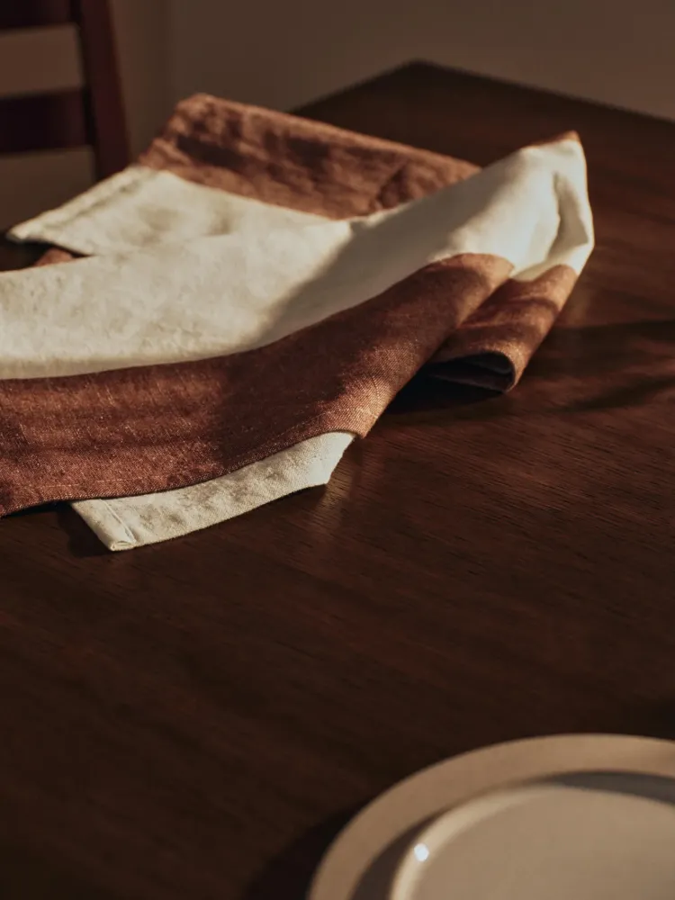 Hale Tea Towel - Chestnut/Frosted Lime Ferm Living - SE