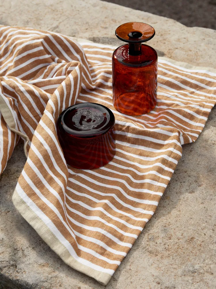 Hale Tea Towel - Golden Brown/Silver Fern Ferm Living - SE