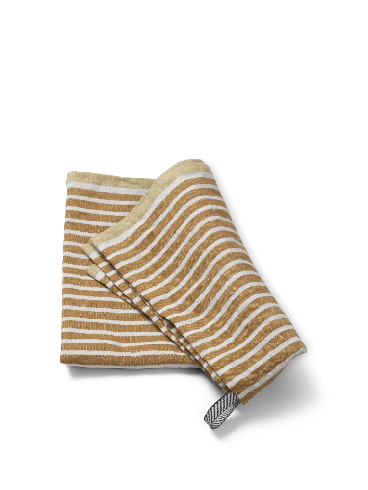 Hale Tea Towel - Golden Brown/Silver Fern Ferm Living - SE
