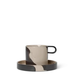 Inlay Cup Saucer - Sand/Brown Ferm Living - SE