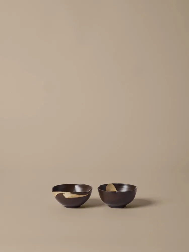 Koyo Bowls - Ø11.5 - Set 2 - Dark Brown/Buff Ferm Living - SE