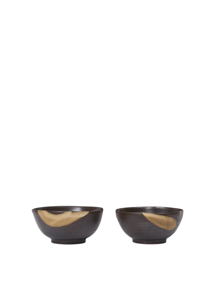 Koyo Bowls - Ø8.5 - Set 2 - Dark Brown/Buff Ferm Living - SE