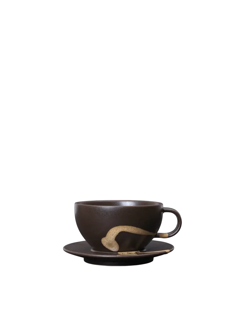 Koyo Cup Saucer - Dark Brown/Buff Ferm Living - SE