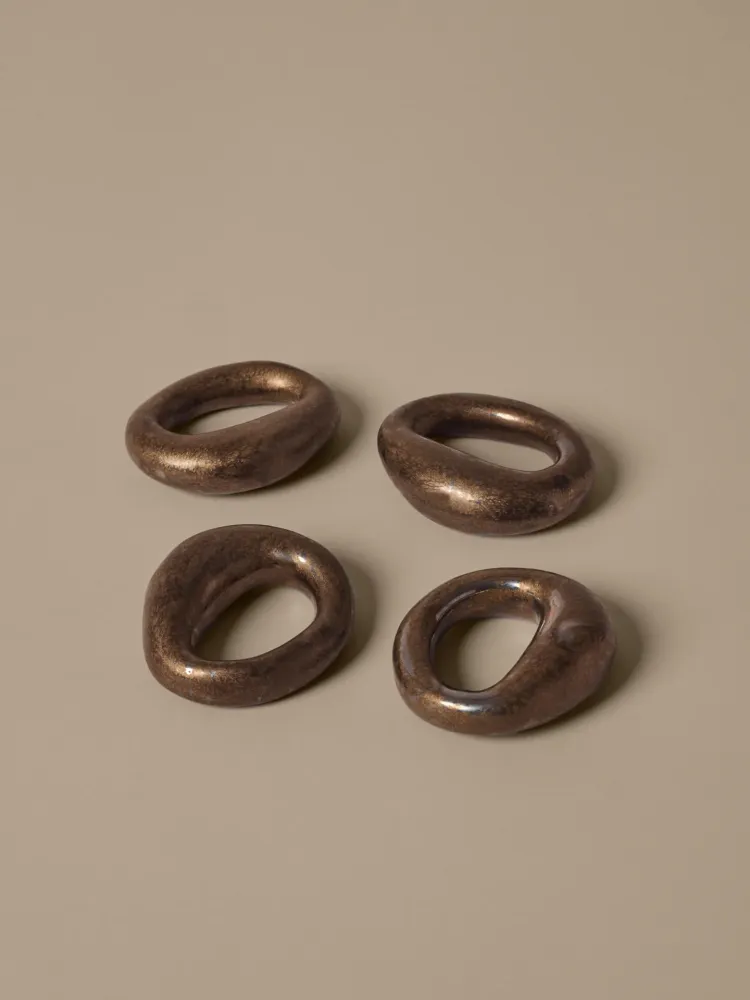 Orrith Napkin Rings - Set 4 - Rustic Bronze Ferm Living - SE