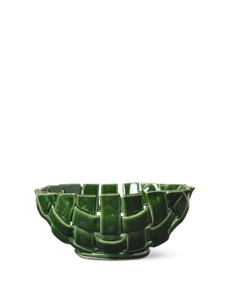 Plait Bowl - Ø24 - Emerald Green Ferm Living - SE