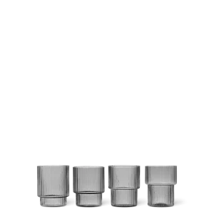 Ripple Glasses - Set 4 - Smoked Grey Ferm Living - SE
