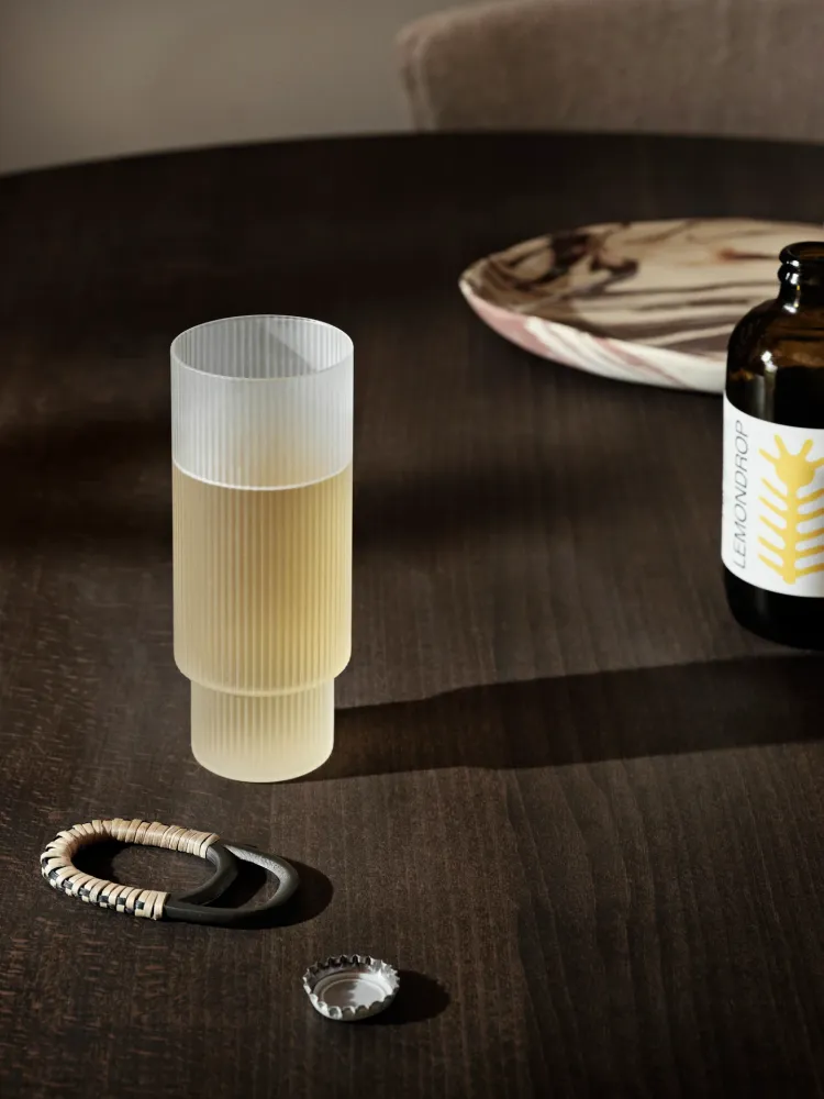 Ripple Long Drink Glasses - Set 4 - Frosted Ferm Living - SE