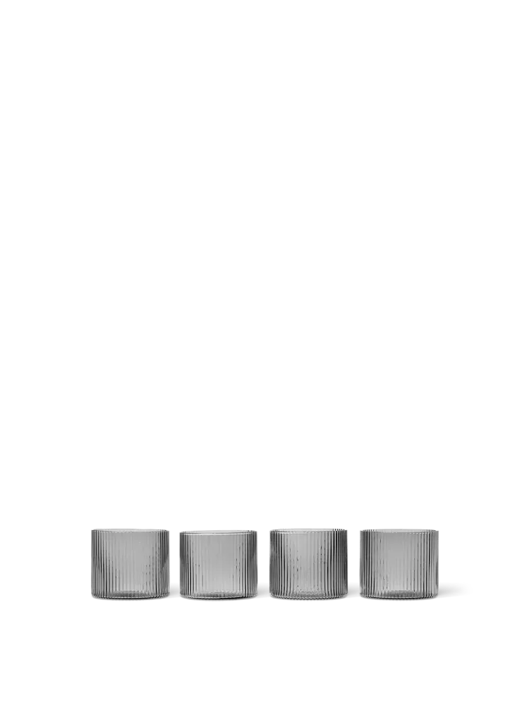 Ripple Low Glasses - Set 4 - Smoked Grey Ferm Living - SE