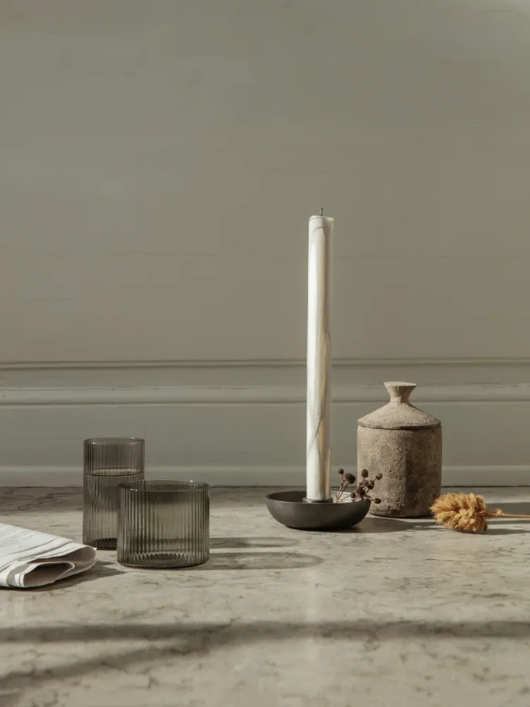 Ripple Low Glasses - Set 4 - Smoked Grey Ferm Living - SE