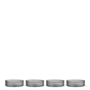 Ripple Serving Bowls - Set 4 - Smoked Grey Ferm Living - SE