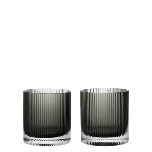 Ripple Tumbler Glasses - Set 2 - Smoked Grey Ferm Living - SE