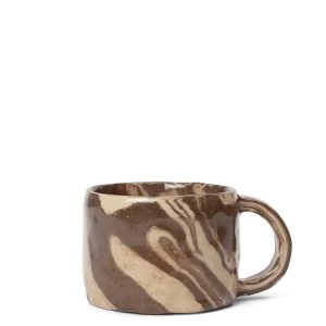 Ryu Mug - Low - Sand/Brown Ferm Living - SE