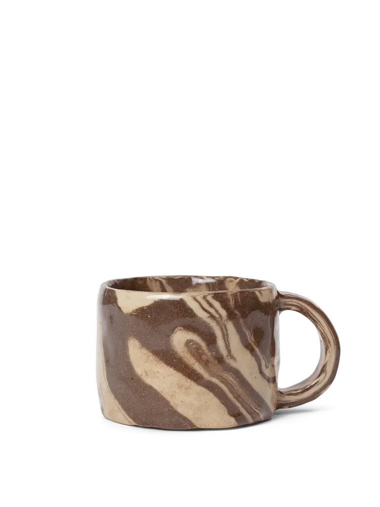 Ryu Mug - Low - Sand/Brown Ferm Living - SE