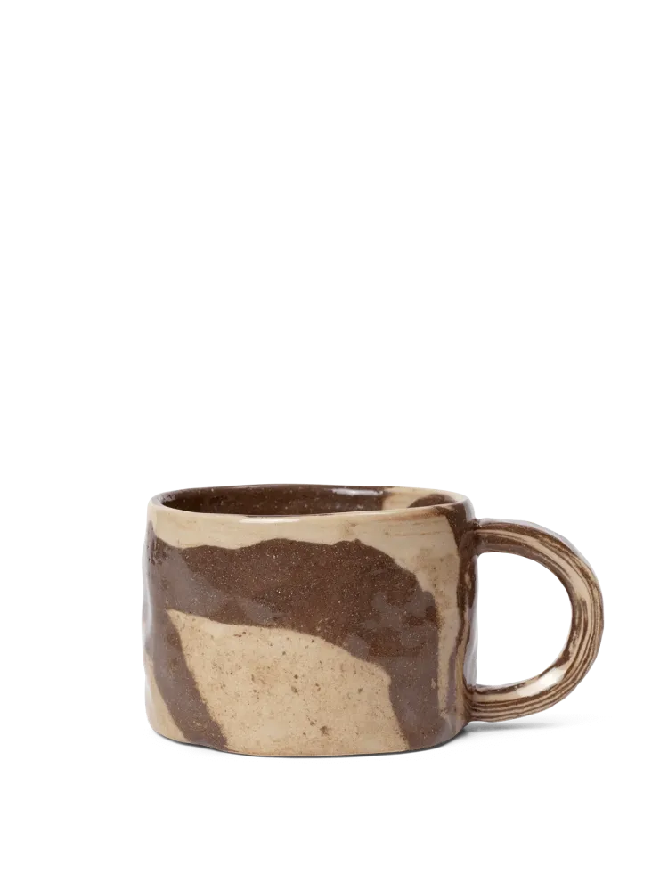 Ryu Mug - Low - Sand/Brown Ferm Living - SE