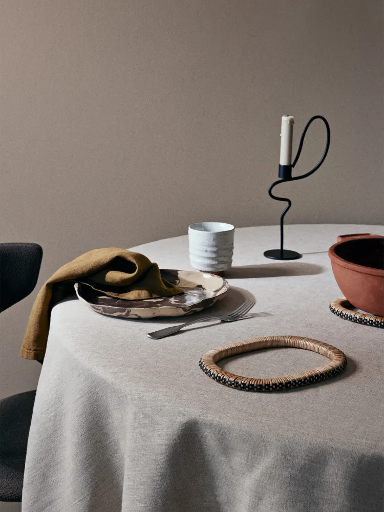 Ryu Platter - 18.5 - Sand/Brown Ferm Living - SE
